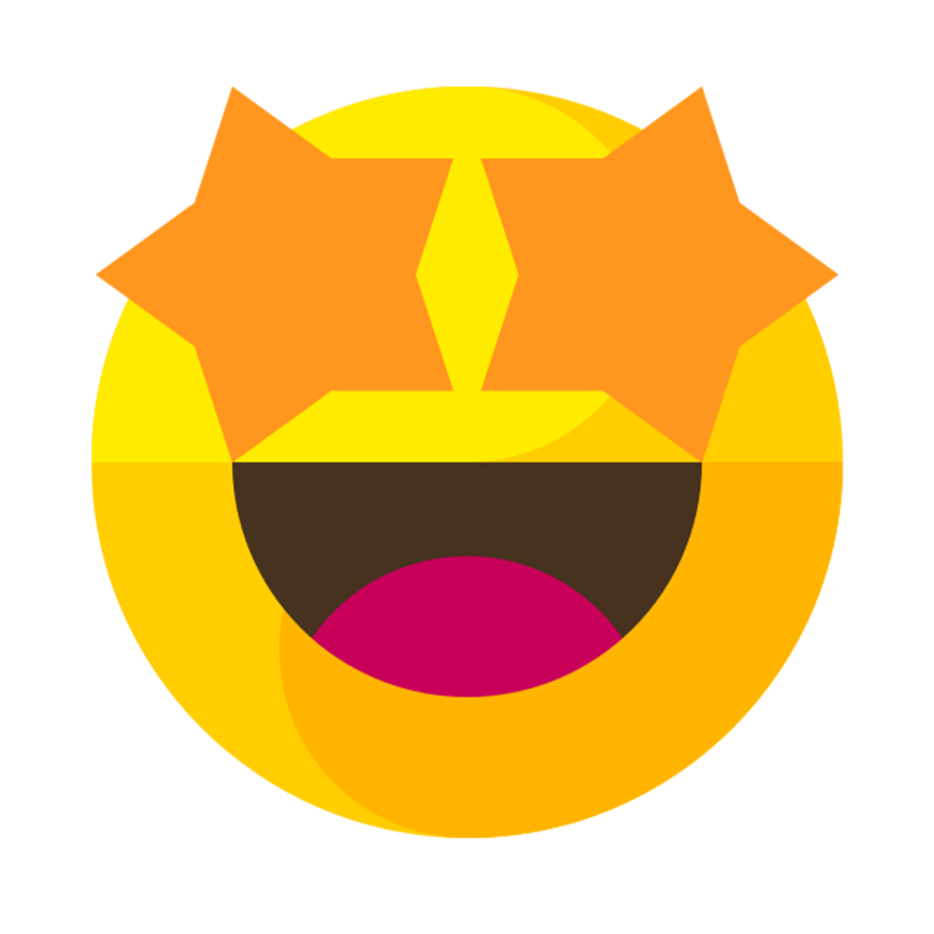 Emoji de olhos com estrelas